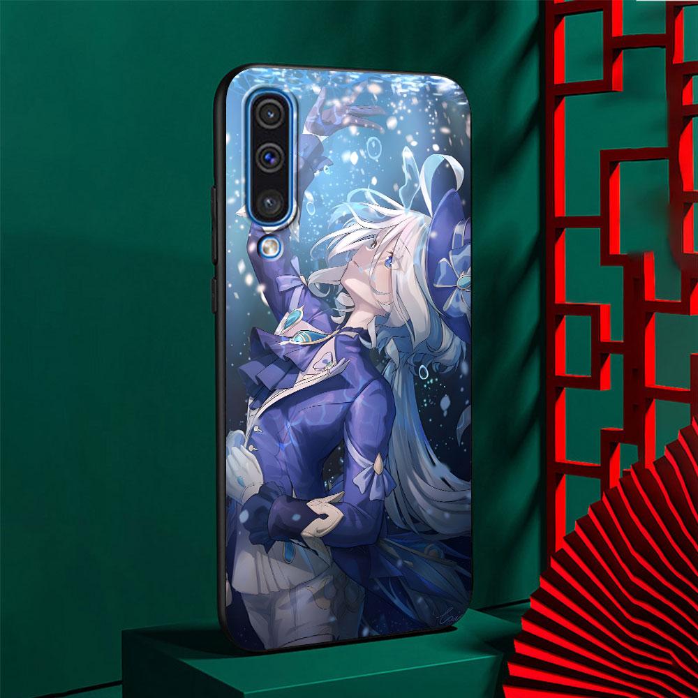 Cute Furina Genshin Impact Case for Samsung Galaxy A10s A50 A50s A02s A03s A20 A30 A20e A70 A70s A20s A30s A10 Black Phone Cover