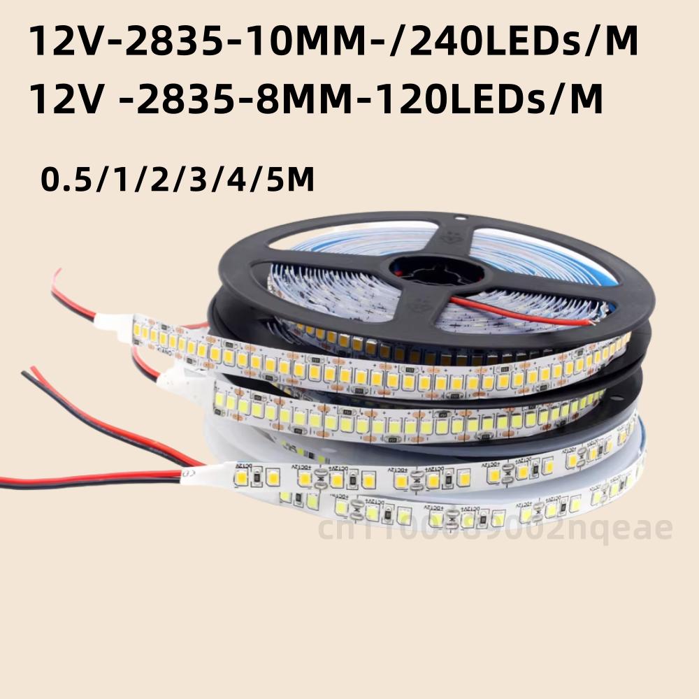 12V LED Strip SMD 2835 1M 2M 3M 4M 5M LED Stripe Tape Light 120LED/M 240LED/M Warm White Flexible Strip Ribbon Home Decor Light