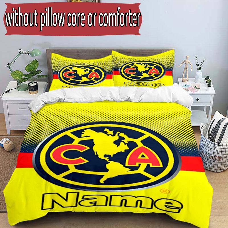 3pcs Duvet Cover Set (1*Duvet Cover + 2*Pillowcase, Without Core), Custom Name Club America Pattern Bedding Set, Home Bedroom Decor Gift