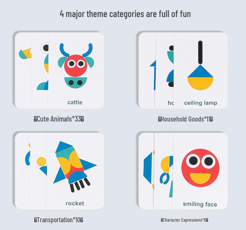 Fun Educational Jigsaw Tangram for Kids Ages 3-6 - Hands-On Brain-Teasing Puzzle Toy