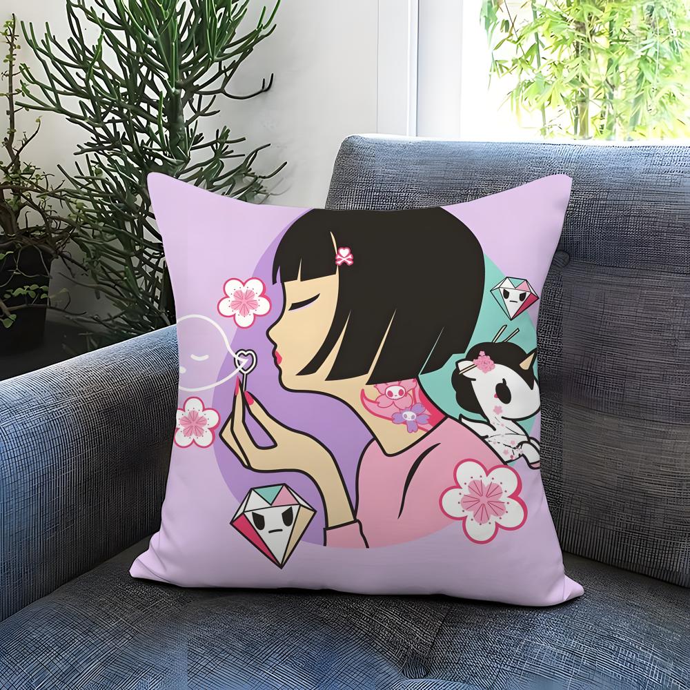 POPULAR T-TTokidokiSS Cushion Cover Comfortable Reversible Pillow Cover Ideal for Car Sofa Bedroom & Beyond