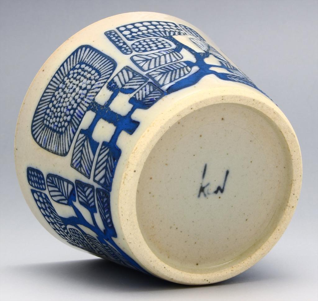 Hasami Stamped Soba Choko AZTEC Approximately Diameter X Made In Product Number 21121 Ware, Kunzangama, (soba Cup), Design, 9.5cm 6.5cm Height,