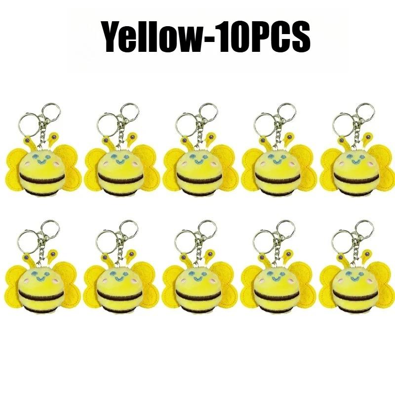 Cute Cartoon Plush Bee Keychain Adorable Keyring Doll Pendant for Bags Clothes Accessories Brooch Decor DIY Craft Supplies