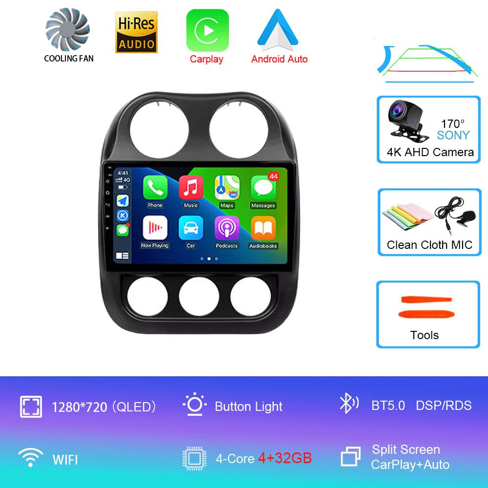 

Android14 для Jeep Compass Patriot 2010 - 2016 Автомагнитола Стерео 2 Din Плеер Автомобильное Радио GPS Навигация Carplay DSP OBD CD Плеер