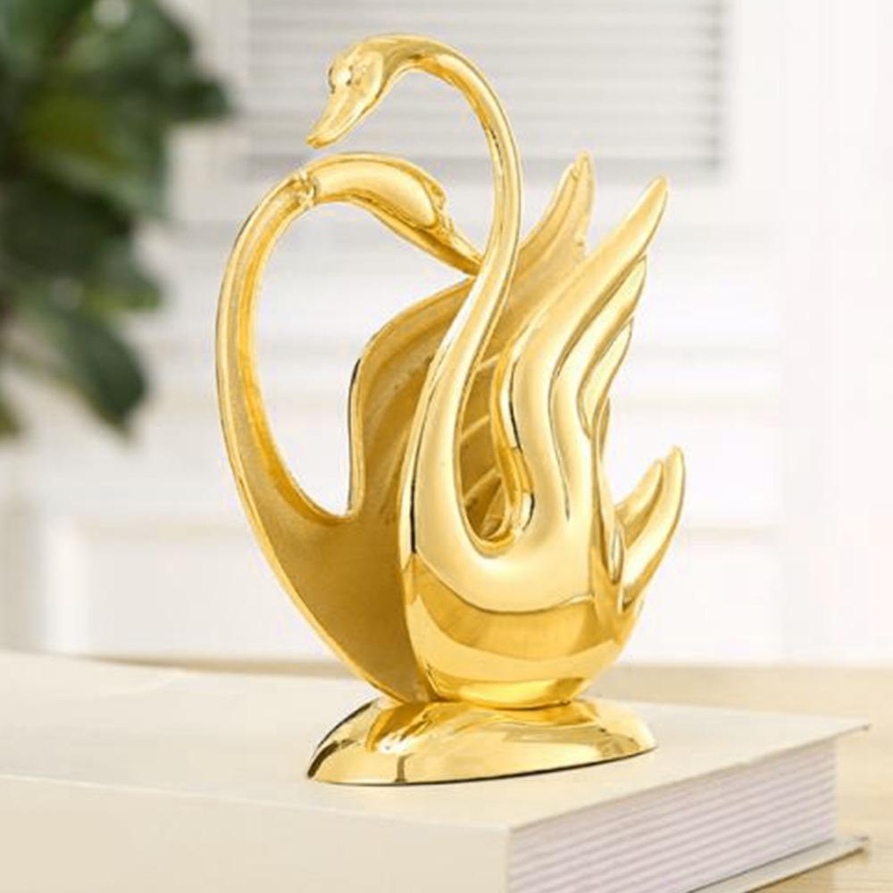Tabletop Gold Napkin Holder Zinc Alloy Tissue Dispenser Stand Swan Napkin Holder For Restaurant