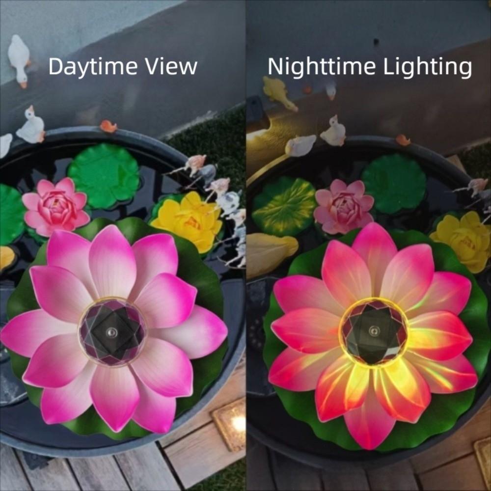 RGB Solar Floating Lotus Light Waterproof Lotus Night Lamp Decor Water Floating Lamp Pool