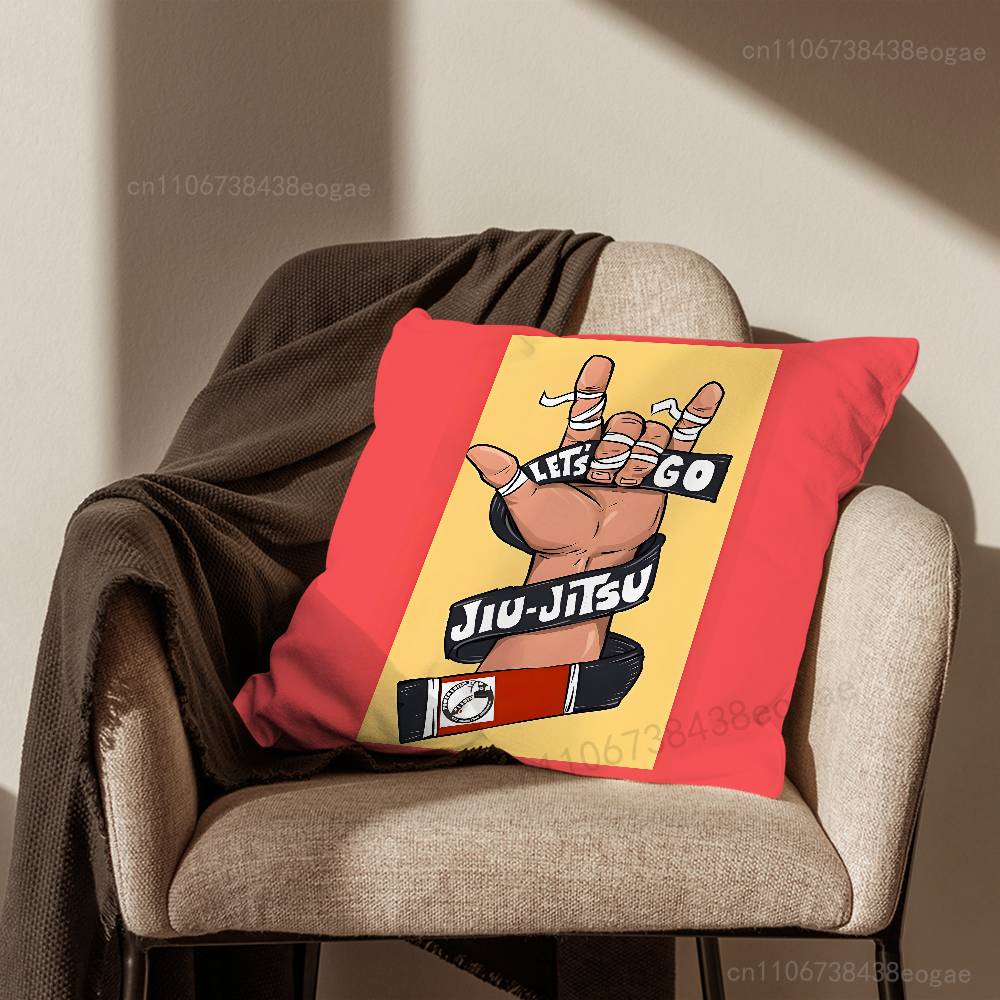 BJJ Brazilian Jiu-Jitsu Throw Pillow Case For 45*45cm,55*55cm,30*30cm For Home Bedroom Decoration And Protector