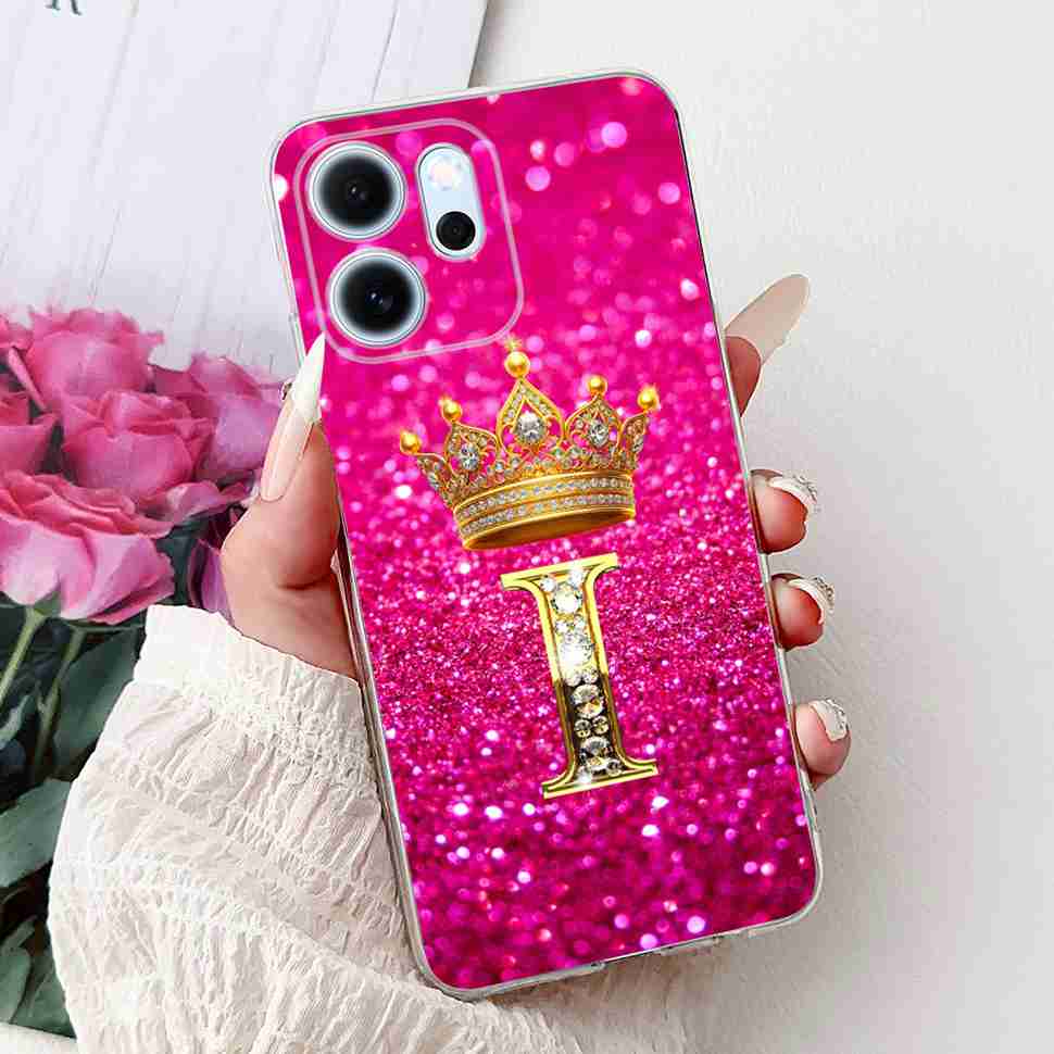 For Oppo Reno14 F 5G  6.57" Case New Design Letter Flower TPU Soft Silicone Cover For Oppo Reno 14F CPH2743 Phone Shell Capa