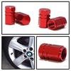 (4) Tuner Racing Style Red Anodized Aluminum Tire Valve Caps (Hexagon Shape)
