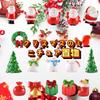 19-Piece Christmas Miniature Figurine Ornament Set: Boots, Wreath, Santa Claus, Bell, and Snowman. Resin Craft Supplies for Potted Plants, Gardening,