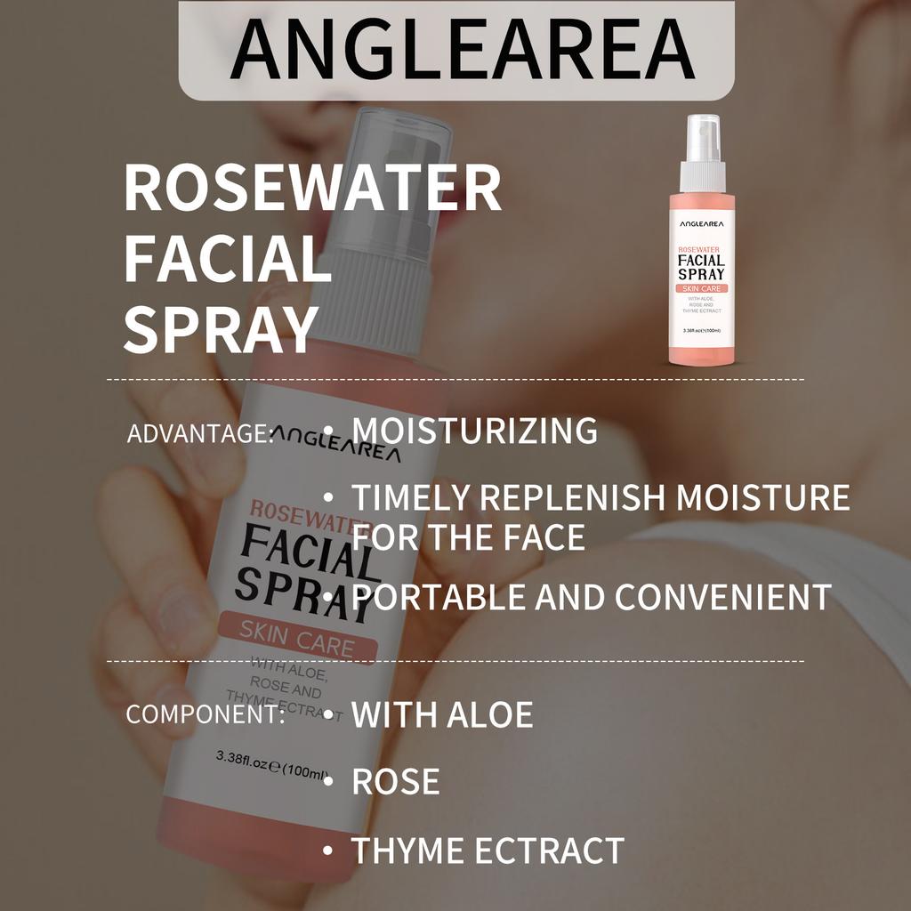 Rosewater Women's Moisturizing Mist 100ml Hydrating Makeup Setting Nourishing Moisturizing Nourish Hydrate Smooth and Delicate