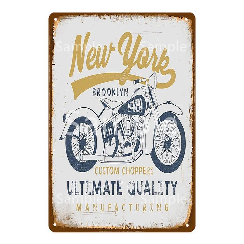Motor Rider Tin Sign Motorcycle Club Garage Wall Stickers Metal Signs Decor Vintage Shabby Plate Painting Decorative Plaques