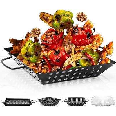 Leeseph Grill Basket,  Non-stick Vegetable Grilling Basket Cooking Basket, BBQ Grill Accessories for Cooking Fishes, Kebabs