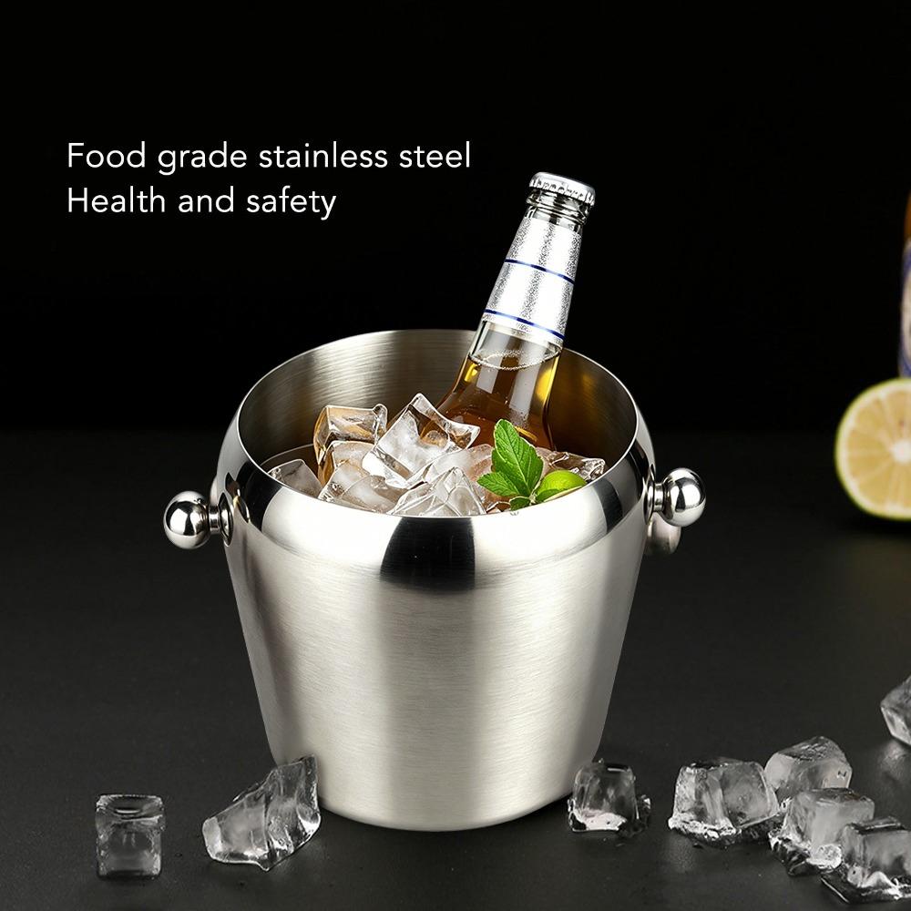 Rustproof Ice Bucket Smooth Handle Champagne Bucket Insulated Wine Chiller  Bars 1L
