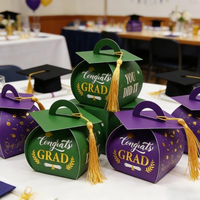 Unique Graduation Present Box Collection Stylish Color Treat Box Table Decoration For Awards And Souvenir
