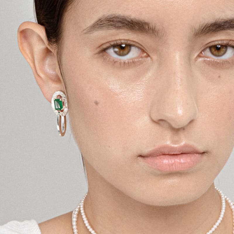 Ahndronico Green Onyx Earring