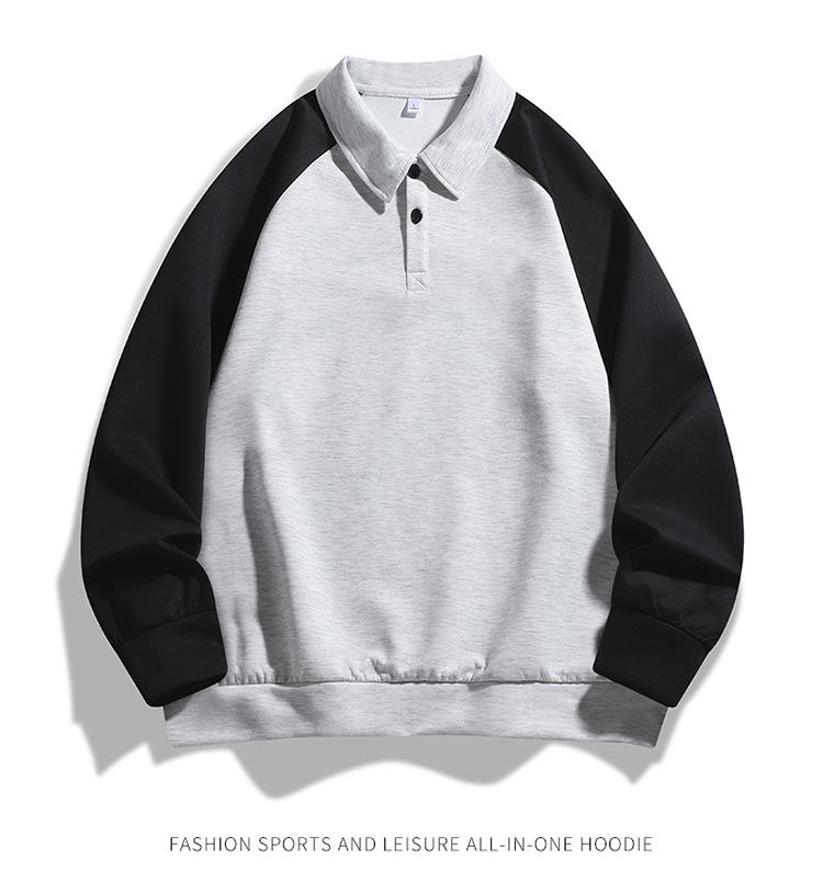 Men's Casual Sports Hoodie: Loose-Fit Lapel Long Sleeve T-shirt for Autumn