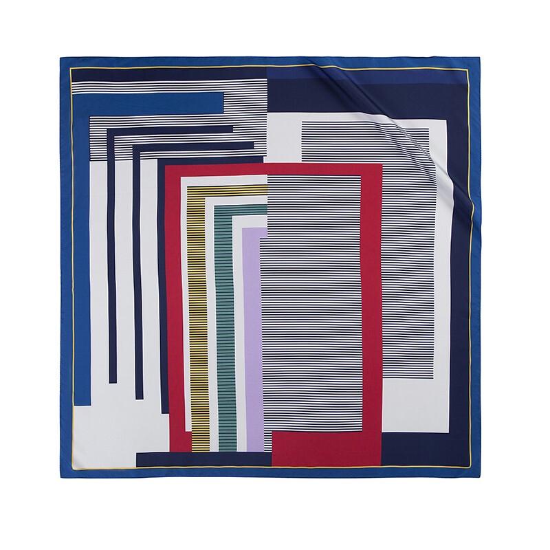 WENSLI Mulberry Silk Double-Sided Print Large Square Shawl Scarf