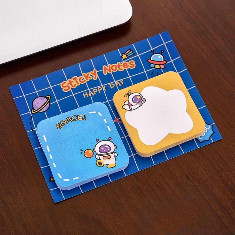 20Pcs Cartoon Animal Sticky Notes Sticker Cute Rabbit Bear Capybara Astronaut Memo Pad School Office Stationery