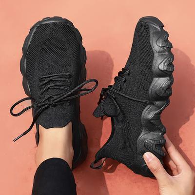 Damenschuhe Bequeme Lässige Sportschuhe Frühling Höhenerhöhend Outdoor Mesh Einfarbig Atmungsaktiv Flache Schuhe für Studenten