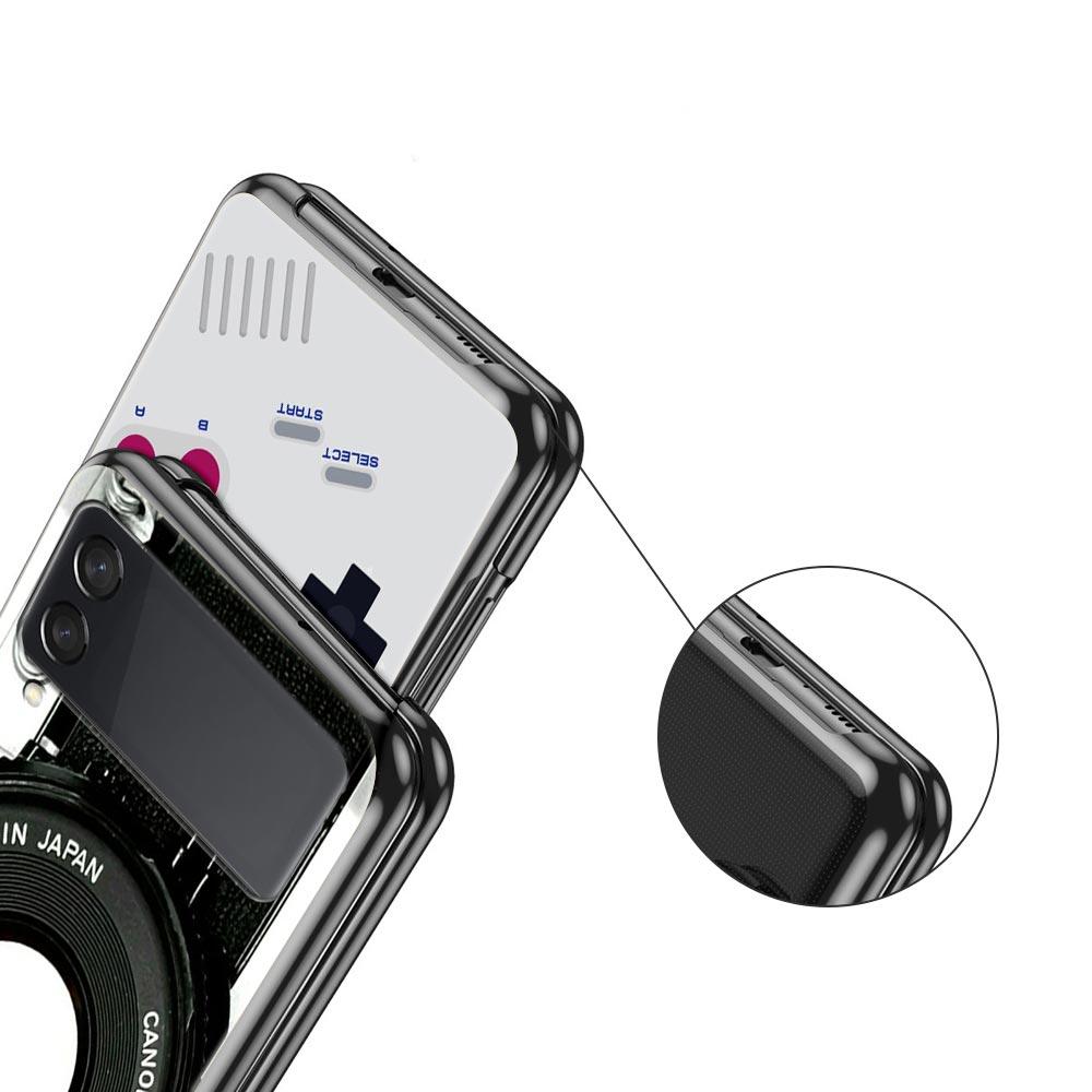 Vintage Tape Camera Gameboy Luxury Gift Phone Case For Samsung Galaxy Z Flip 4 Fold Hard PC Shell For Samsung Z Flip 3 5G Cover