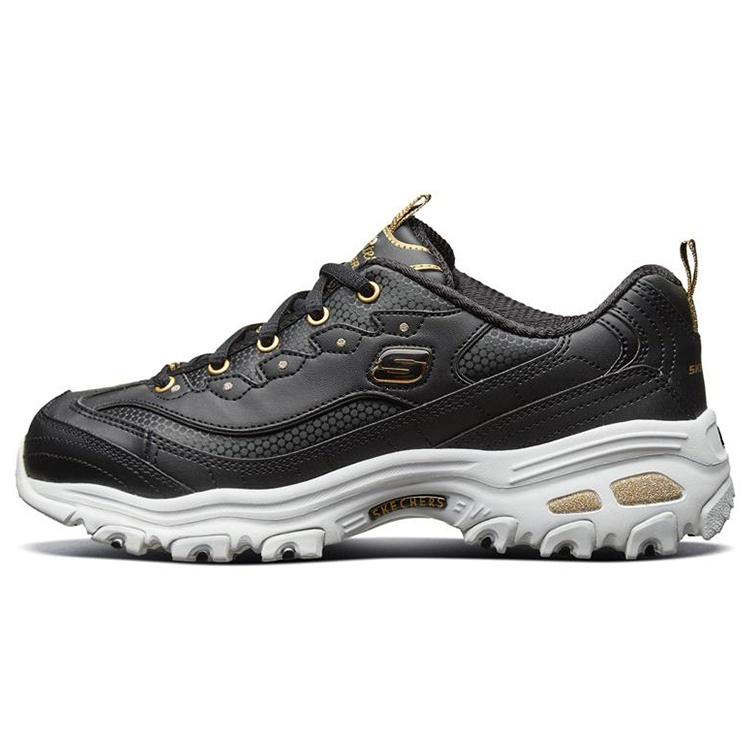 (WMNS) Skechers D Lites Low-Top Daddy Shoes Black/Gold Women s 11919-BKGD EU 37
