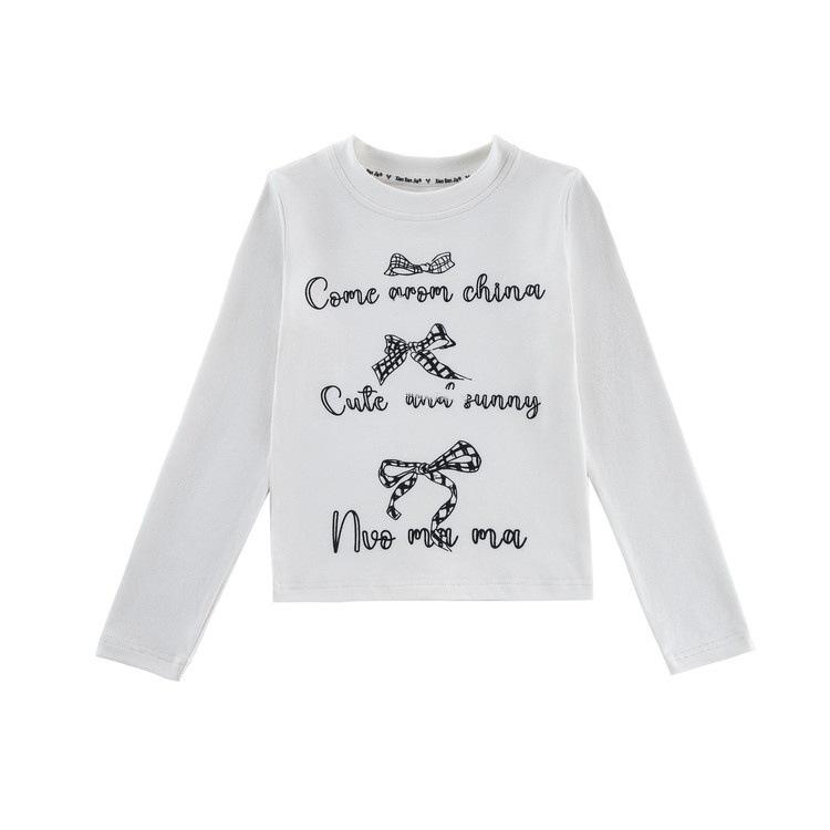 2026 Girls' Autumn Casual Suit: Slim Fit Long Sleeve T-shirt & Cartoon Sweatpants with Lace Wide Leg Pants for Middle and Big Kids.