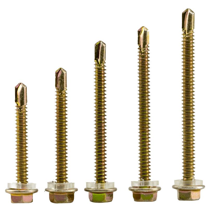 HAISIDIKE HK-12 Color Zinc Hex Head Self-Drilling Screws