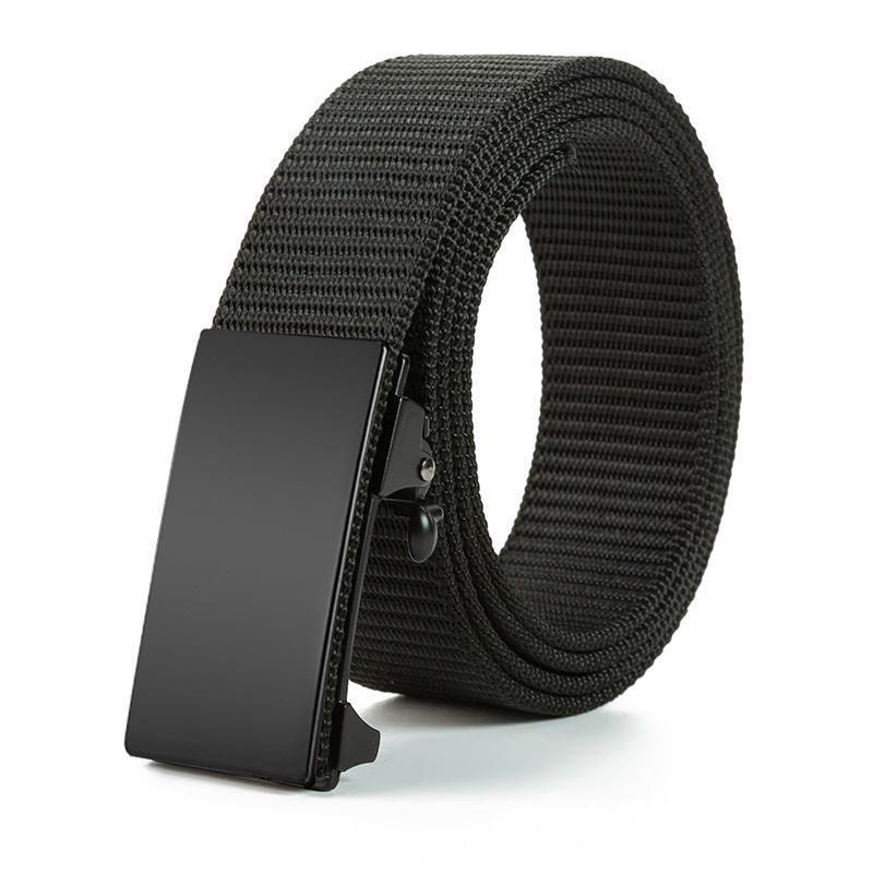 Men'S Toothless Automatic Buckle Woven Canvas Belt Belt Casual Nylon Tactical Pants Belt Military Training Outdoor Belt
