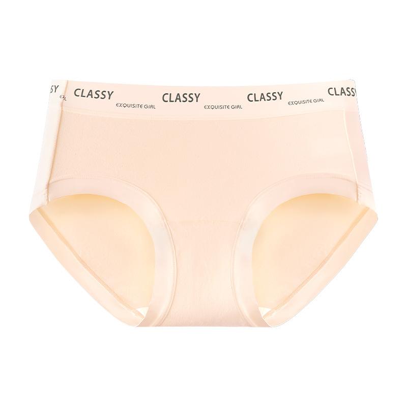 Ladies Spring and Autumn Cotton Breathable Non Trace Antibacterial Extended Crotch Waist Triangle Briefs