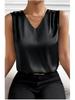 Versatile Faux Silk High-Elastic Solid Color Women's Tank Top