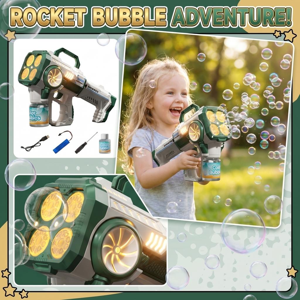 Bubble Machine Toy Bubble Gun Automatic Bubble Blower Kids Outdoor Bubble Maker with Handle for Easy Use and Continuous Bubble Production