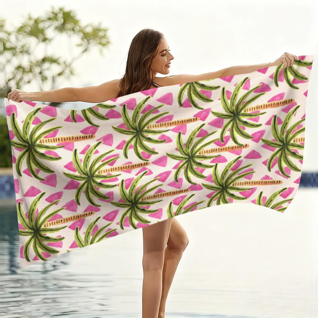 Tropical Coconut Tree Beach Towel Quick-Drying Small To Large Towel Suitable For Beach Yoga Pool Summer Funny Gift For Friends