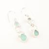 Natural Aqua Chalcedony Gemstone 925 Stamped Silver Jewelry Handmade Earrings 2" EE-156-14