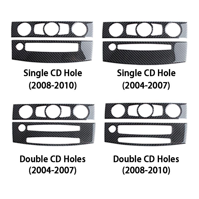Fibră de carbon pentru interiorul mașinii pentru climatizare centrală CD panou capac ornamente autocolante pentru BMW Seria 5 E60 2004-2010 