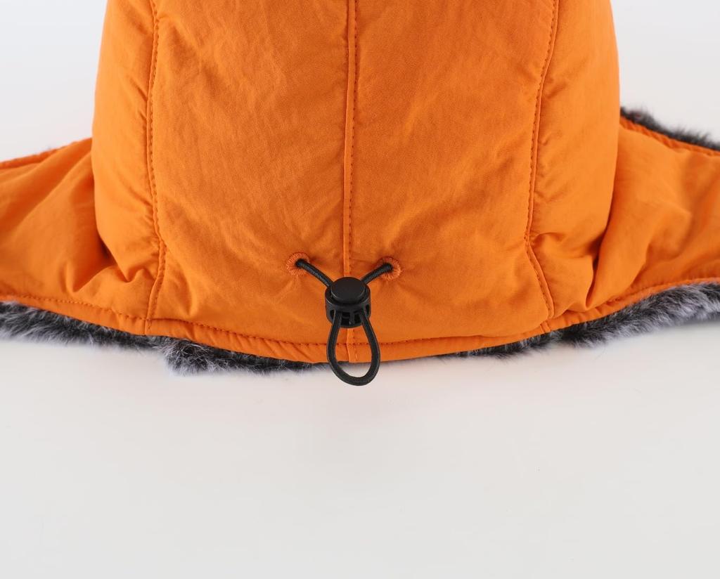 Connectyle and Winter Pilot Cap with Ear Orange Men's Women's Water-Repellent Flaps,