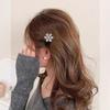 Elegant Christmas Rhinestone Snowflake Hair Clip - Trendy Flocked Hairpin for Women