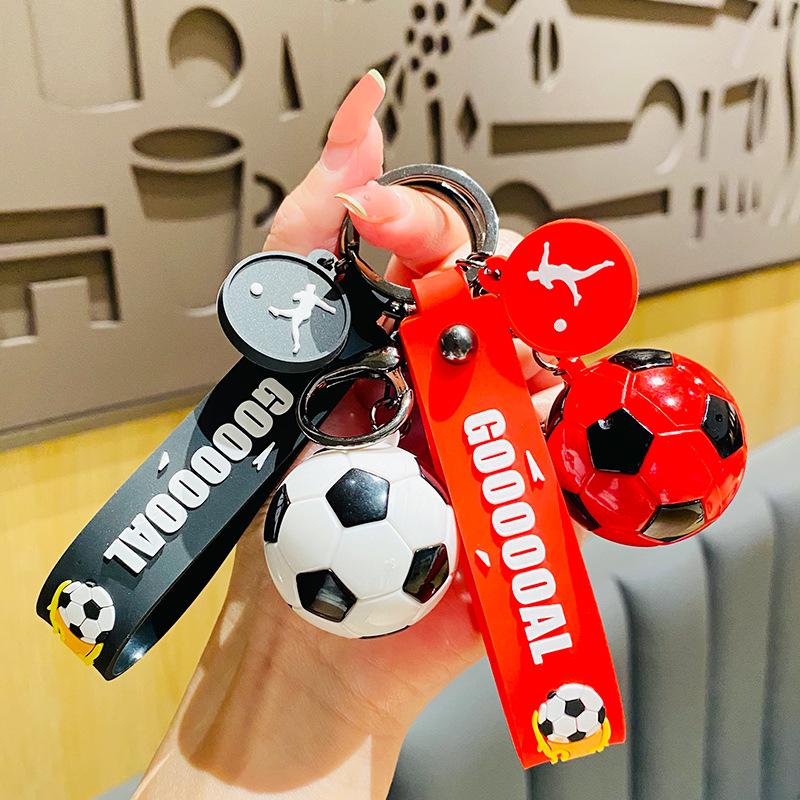 Creative Acrylic Football Pendant Cartoon Backpack Keychain - 6 Colors, Perfect Couple Gift