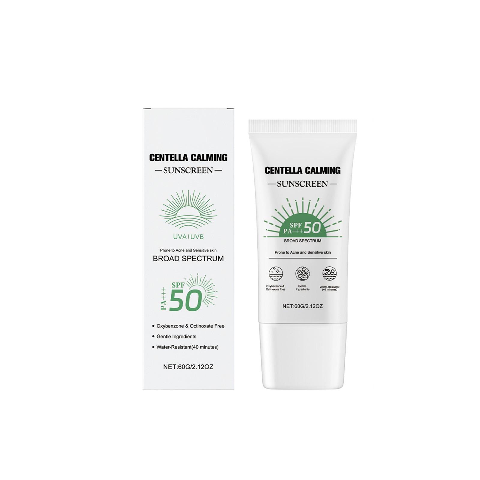 

Centella Asiatica Calming Sunscreen Sunscreen Moisturizing Soothing Brightening Skin Tone Strengthening Skin Barrier Waterproof Sunscreen One Size