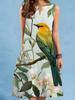 Summer Beach Floral Print Dress For Women Casual Sexy Sleeveless V-neck Loose Mini Dress Elegant Woman Short Dress Vestidos