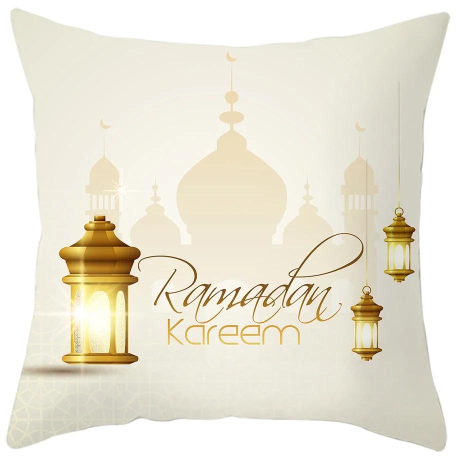 Home Decor Ramadan Themed Decorative Cushion Covers Pattern Cushion Cover Suitable For Sofa Bedroom Car Pillow Cover