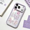 ins pink butterfly is suitable for Apple 17/16Promax transparent mobile phone case iPhone15 anti-drop female shell spring model.