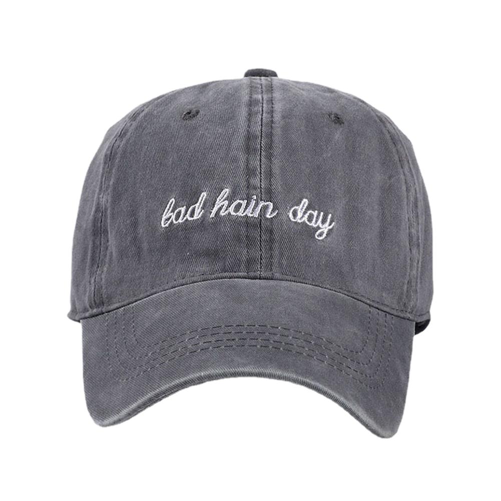 Baseball Cotton Wash Stitching Stitched Embroidered Alphabet Day Hair Bad Fashionable Trendy Caps Hip Hop Urban Street Style Outdoor Adjustable Trendy