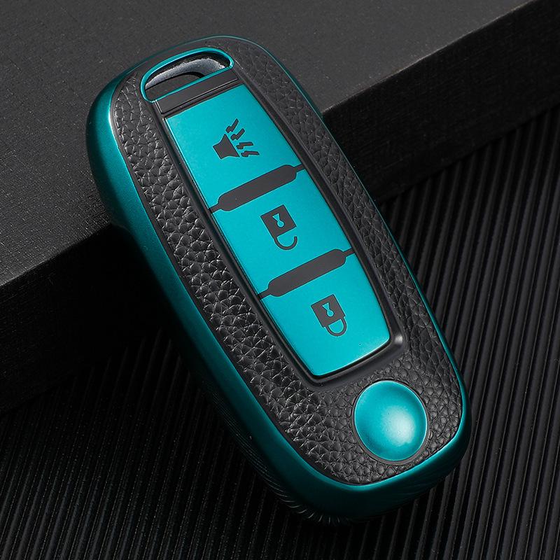 Leather Key Cover for Dongfeng Qichen D60, T90, T70 - All-Inclusive Key Shell with Buckle, Unisex Design.
