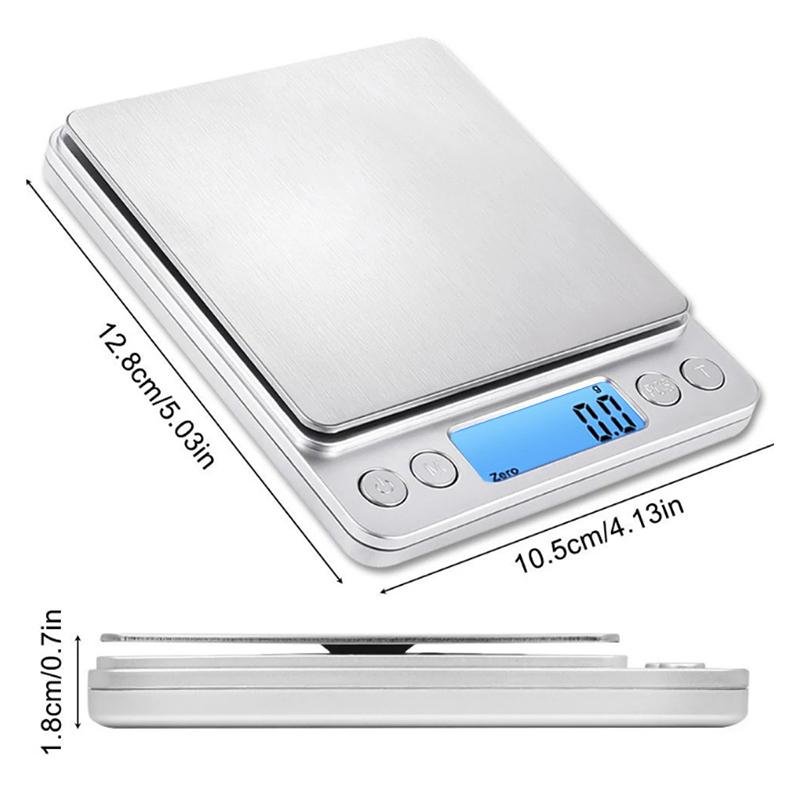 3Kg/500G 0.1g Digital Kitchen Scale Precision Scales Jewelry Weighing For Food Diet Postal Balance Measuring LCD Electronic