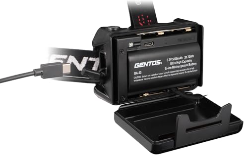 GENTOS GH-300RG LED Headlamp, USB Rechargeable, 800 Lumens, 13 Hours of Operational Runtime, Rear View Illumination, Requires Rechargeable Battery or