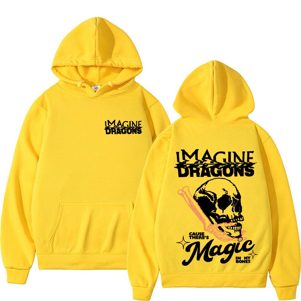 Imagine Dragons Loom World Tour Skull Hoodie Men Women Harajuku Hip Hop Vintage Gothic Clothes Hoodies Oversized Sweatshirt