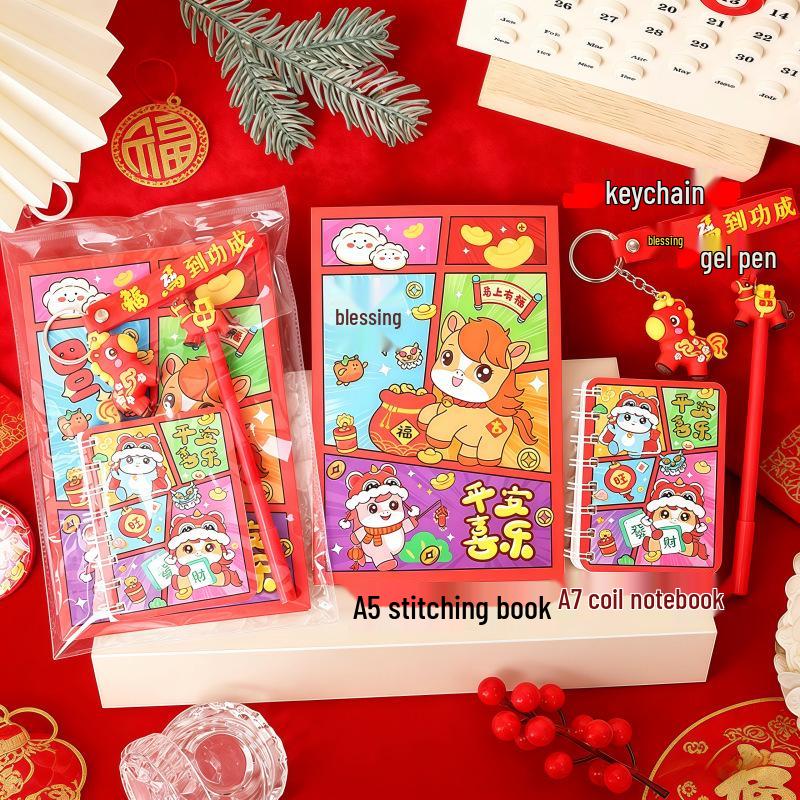 Kreatywny Zestaw Świątecznych Artykułów Papierniczych na Prezent: Urocze przybory szkolne dla uczniów o świątecznej tematyce