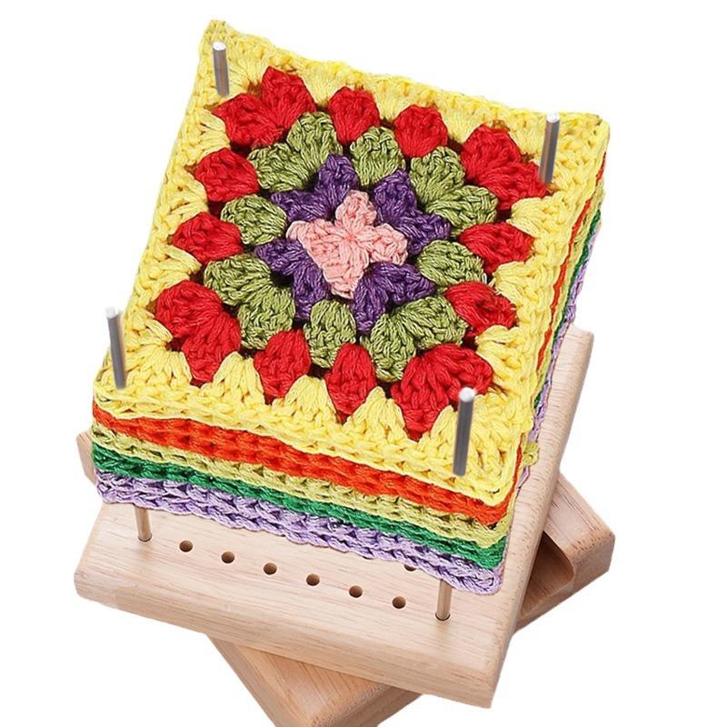 Knitting Crochet Board Send Grandma Crochet Board Square Wool Braided Styling Board Solid Wood Hole Board