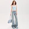 Women's Low Waist Flared Jeans - Spring/Summer 2025 Retro Slim Fit